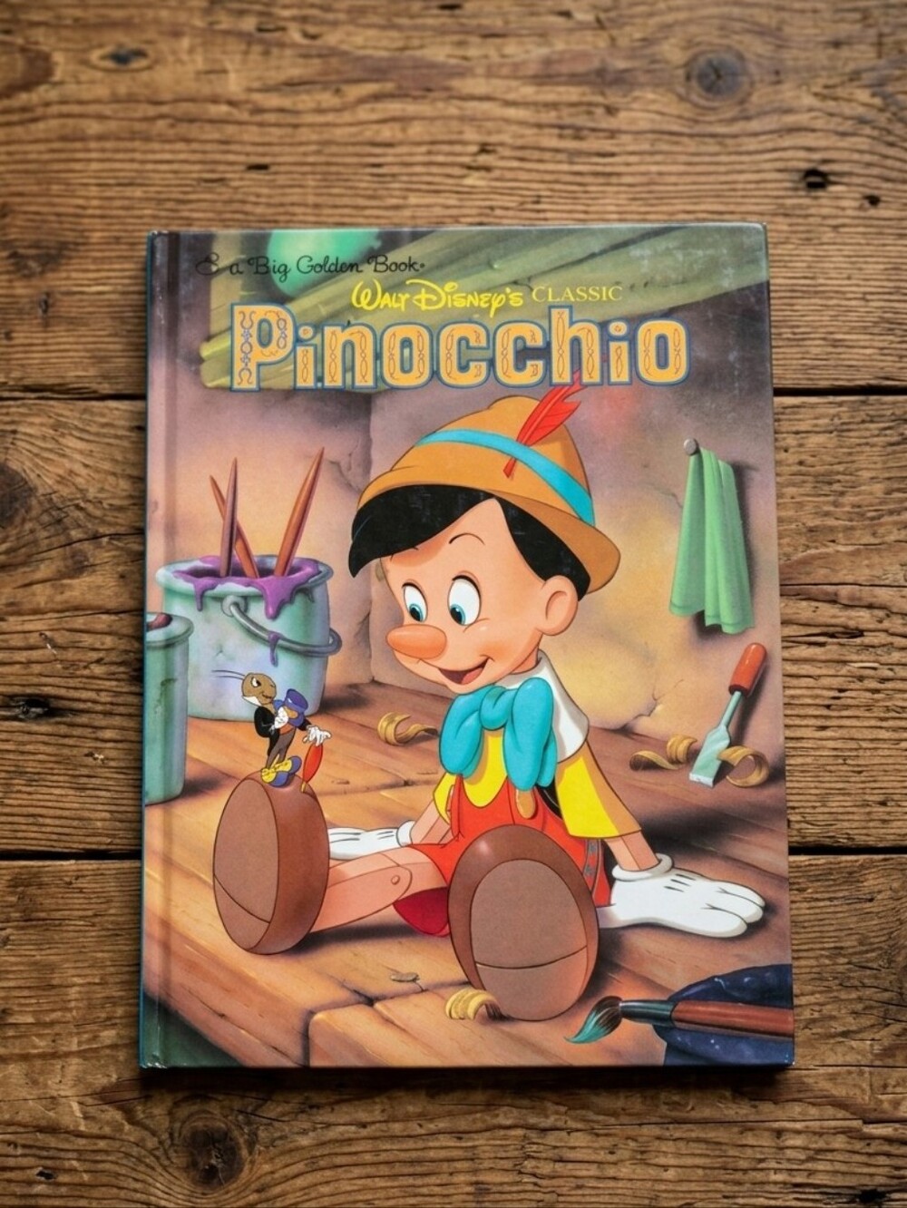 ​Vintage 1990 Walt Disney’s Pinocchio Big Golden Book Hardcover Retro Classic